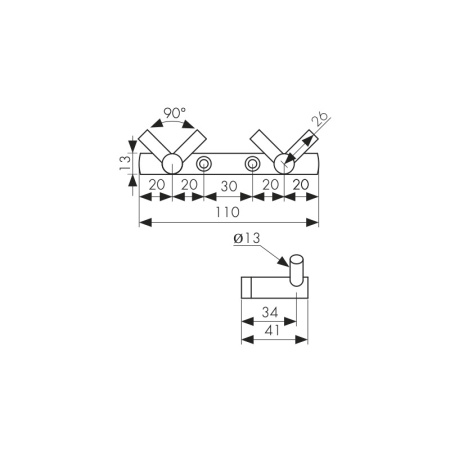 H0032 Планка KAISER с 2-мя V-крючками 